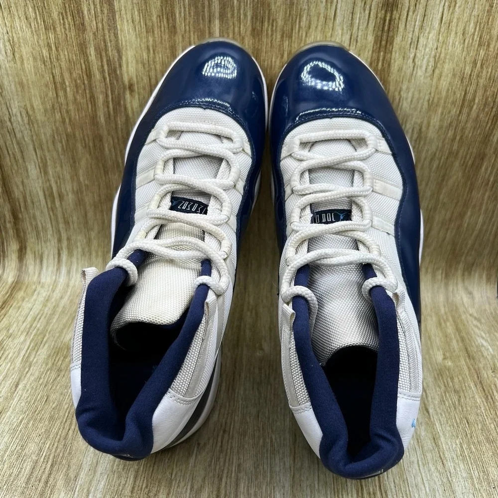 Nike Air Jordan 11 Retro Win Like 82 Men's Size 14 White Navy Blue 378037-123